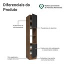 Ver imagem 3 de Paneleiro 40 cm 2 Portas e 2 Nichos Rustic/Preto Lux Madesa