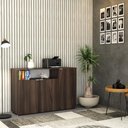 Ver imagem 5 de Armário Aparador com 03 Portas e Nicho 89,5x135x42cm Wlap135 Nogal - Branco