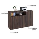 Ver imagem 6 de Armário Aparador com 03 Portas e Nicho 89,5x135x42cm Wlap135 Nogal - Branco