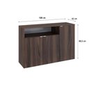 Ver imagem 4 de Armário Aparador com 03 Portas e Nicho 89,5x135x42cm Wlap135 Nogal - Branco