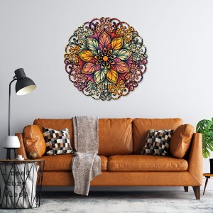 Mandala em Madeira, Impressão Uv - Mandala Cor