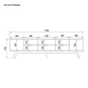 Ver imagem 4 de Conjunto Painel Ripado 250cm TV até 85 Polegadas e Rack 220cm 4 Portas Pés Madeira Maciça Yescasa