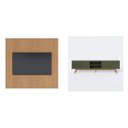 Ver imagem 2 de Conjunto Painel Ripado 250cm TV até 85 Polegadas e Rack 220cm 4 Portas Pés Madeira Maciça Yescasa