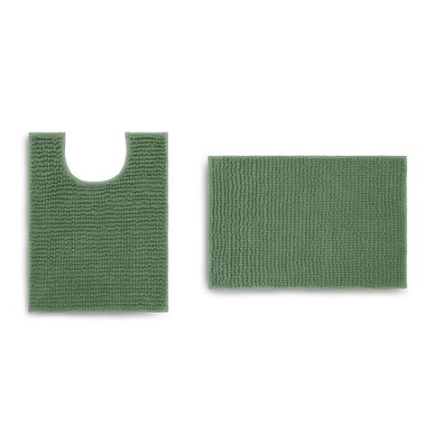 Jogo de Tapete Banheiro Popcorn 2 Peças Antiderrapante Cactus