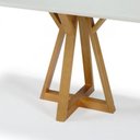 Ver imagem 2 de Mesa Nubia 4 Lugares Quadrada 1,1x1,10 Madeira Freijó Maciça e Tampo de Vidro Off-white Colado