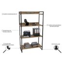 Ver mais imagens de Escrivaninha Mesa Escritório em L com Estante Multiuso 4 Prateleiras Kuadra