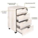 Ver imagem 7 de Conjunto Home Office 2 Peças com 1 Escrivaninha e 1 Gaveteiro Kuadra 4 Gavetas Industrial Yescasa Preta Branco