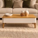 Ver imagem 5 de Mesa de Centro para Sala Orgânica Pés Madeira Maciça Ceci B01 Off White Cinamomo - Lyam Decor