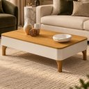 Ver imagem 4 de Mesa de Centro para Sala Orgânica Pés Madeira Maciça Ceci B01 Off White Cinamomo - Lyam Decor