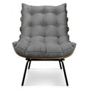 Ver imagem 3 de Kit 2 Poltronas Costela Suede Grafite Base Metálica - Pallazio