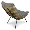 Ver imagem 5 de Kit 2 Poltronas Costela Suede Grafite Base Metálica - Pallazio