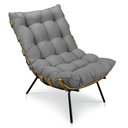 Ver imagem 2 de Kit 2 Poltronas Costela Suede Grafite Base Metálica - Pallazio