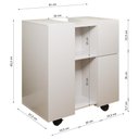 Ver imagem 3 de Gabinete Armario Banheiro Pia de Coluna Macau com Rodízios Branco Branco