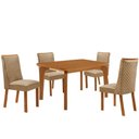 Ver imagem 7 de Mesa de Jantar Liz 4 Lugares Retangular MDF Laminado 120cm Amadeirado com Cadeiras Yasmin Moderna