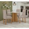 Conjunto Sala de Jantar Mesa Celebrare 90 com 4 Cadeiras Exclusive Lopas Amêndoa Clean/off White/vel - 1