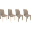 Ver imagem 1 de Kit 4 Cadeiras Sala Jantar Juliana 4 Un Madeirado/ Linho Bege - Cimol