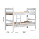 Ver imagem 5 de Cama Beliche com Escada de Dois Degraus e Lateral de Proteção Prisma - J&a Móveis:branco