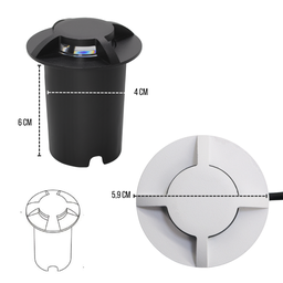 4 Balizadores Spot Led SMD 1W Com 4 Fachos Foco De Luz Angular (Branco Quente) IP65 De Embutir Em Pi - 2