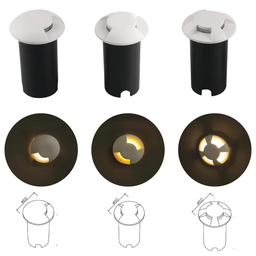 4 Balizadores Spot Led SMD 1W Com 4 Fachos Foco De Luz Angular (Branco Quente) IP65 De Embutir Em Pi - 3