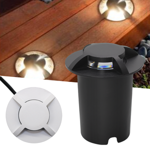 4 Balizadores Spot Led SMD 1W Com 4 Fachos Foco De Luz Angular (Branco Quente) IP65 De Embutir Em Pi