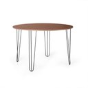 Ver imagem 1 de Mesa de Jantar Redonda 6 Lugares 120cm Base de Ferro Hairpin Noronha