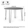 Mesa de Jantar Redonda 6 Lugares 120cm Base de Ferro Hairpin Noronha - 3