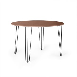 Mesa de Jantar Redonda 6 Lugares 120cm Base de Ferro Hairpin Noronha
