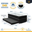 Ver imagem 3 de Cama Box Baú com Colchão de Espuma D45 Pillow In Anjos Ortoconfort + Auxiliar Unique Solteiro 88cm