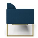 Ver imagem 3 de Sofá 2 Lugares Namoradeira Industrial Dourado Marisa Bouclê Azul D03 - D'Rossi