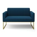 Ver imagem 2 de Sofá 2 Lugares Namoradeira Industrial Dourado Marisa Bouclê Azul D03 - D'Rossi