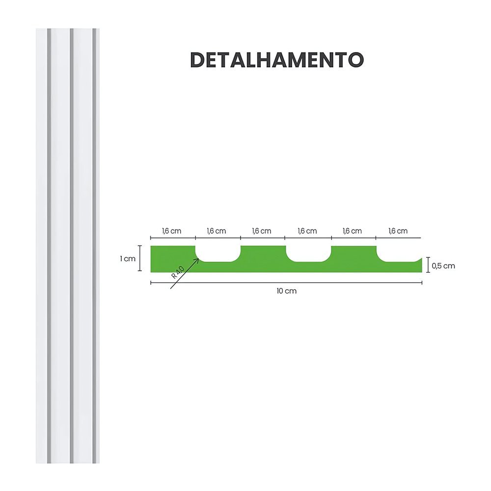 Painel Ripado de Eva Autocolante Rpdoc 10cm Branco 10 Metros Rpdoc 02 - 3