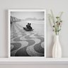 Quadro Foto Rio de Janeiro Antigo Casal Copacabana 33x24cm - com Vidro:madeira Preta - 2
