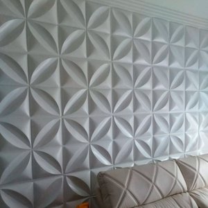 Kit 25 Placas Revestimento de Parede PVC 3d Alto Relevo Petalas Branco