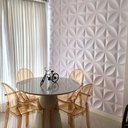 Ver imagem 4 de Kit 25 Placas Revestimento de Parede PVC 3d Alto Relevo Petalas Branco