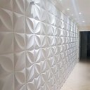 Ver imagem 6 de Kit 25 Placas Revestimento de Parede PVC 3d Alto Relevo Petalas Branco