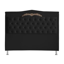 Cabeceira de Cama Box Madri Casal 140 Cm Suede Preto Ec Móveis - 1
