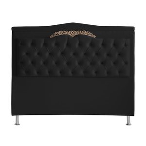 Cabeceira de Cama Box Madri Casal 140 Cm Suede Preto Ec Móveis