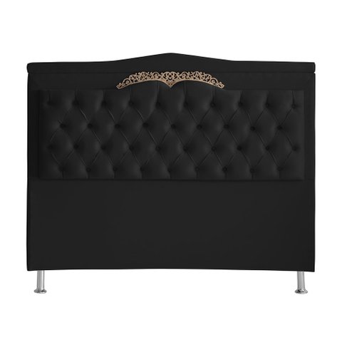 Cabeceira de Cama Box Madri Casal 140 Cm Suede Preto Ec Móveis