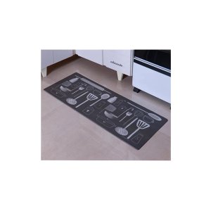 Tapete de Cozinha Premier 46cm X 120cm Niazitex Preto com Cinza