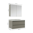 Ver imagem 3 de Conjunto Gabinete para Banheiro Suspenso com Cuba e Espelheira em MDF 80cm Maresias Cimento Cinza