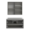Ver imagem 4 de Conjunto Gabinete para Banheiro Suspenso com Cuba e Espelheira em MDF 80cm Maresias Cimento Cinza