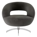 Ver imagem 1 de 2 Poltronas Decorativas Cinza Base Giratória, Alumínio Rigel - Harmônica Móveis
