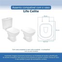 Ver imagem 3 de Assento Sanitário Tampa de Vaso Branco Resina Poliester Life para Bacia Celite