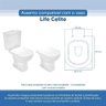 Assento Sanitário Tampa de Vaso Branco Resina Poliester Life para Bacia Celite - 3