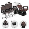 Kit Salão 3 Cadeiras Hidráulicas + Lavatório Cuba Reclinável Dompel Square Preto/marrom - 2