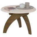 Ver imagem 2 de Mesa Centro Redonda 70cm para Sala Mdf Leeroy Off/pinho A09 - Mpozenato