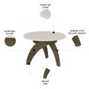 Ver imagem 3 de Mesa Centro Redonda 70cm para Sala Mdf Leeroy Off/pinho A09 - Mpozenato