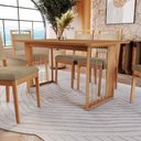Ver imagem 3 de Conjunto Sala de Jantar Lina em Madeira Maciça 6 Cadeiras Boucle Bege