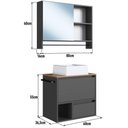Ver imagem 5 de Conjunto Armario e Gabinete com Cuba 60cm Mel Grafite Proddy Mel Grafite