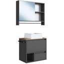Ver imagem 1 de Conjunto Armario e Gabinete com Cuba 60cm Mel Grafite Proddy Mel Grafite